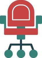 chaise glyphe multi Couleur icône vecteur