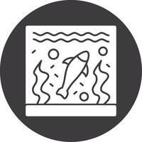 icône de cercle de glyphe d'aquarium vecteur