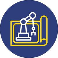 robot plan double ligne cercle icône vecteur