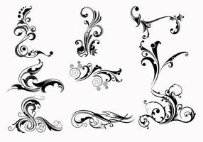 Nine Swirly Scroll Vectors