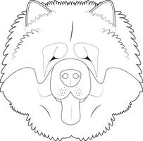bouffe bouffe chien facile coloration dessin animé vecteur illustration. isolé sur blanc Contexte