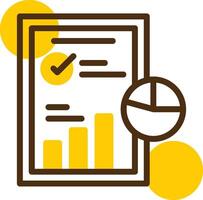 industrie une analyse Jaune mensonge cercle icône vecteur