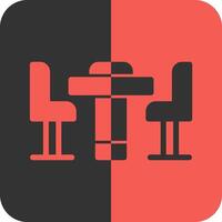 conférence table rouge inverse icône vecteur