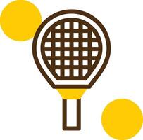 tennis raquette Jaune mensonge cercle icône vecteur