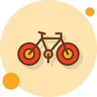 vélo rempli ombre cirlce icône vecteur