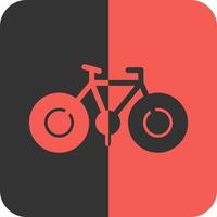 vélo rouge inverse icône vecteur