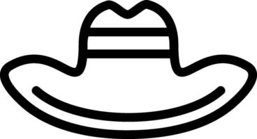 icône de ligne de chapeau de cowboy vecteur
