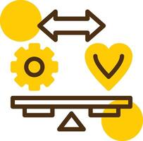 la vie de travail équilibre Jaune mensonge cercle icône vecteur