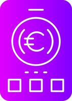 euro signe solide multi pente icône vecteur