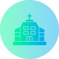 église pente cercle icône vecteur