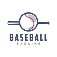 moderne vecteur base-ball logo base-ball balle molle sport Facile chauve souris et Balle modèle illustration