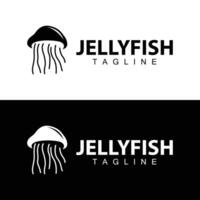 méduse logo conception modèle mer animal la vie Facile noir silhouette illustration vecteur