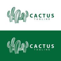 vert plante cactus logo conception avec désert plante symbole illustration vecteur icône modèle