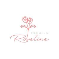 papier artisanat rouleau fleur Rose magnifique féminin ligne style logo conception vecteur icône illustration