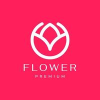 fleur bourgeons plante féminin cercle géométrique Facile minimaliste logo conception vecteur icône illustration
