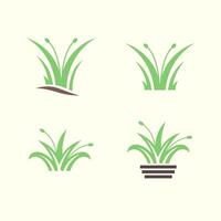 herbe plante jardin vase des pots ensemble collection moderne vert Cour logo conception vecteur icône illustration