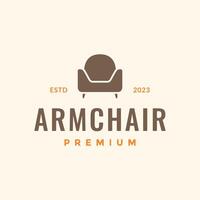 fauteuil confortable confort moderne minimaliste intérieur meubles logo conception vecteur icône illustration