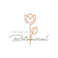 Rose fleur plante botanique moderne féminin Célibataire ligne minimal Facile logo conception vecteur icône illustration