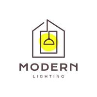 architecture lumière lampe intérieur moderne minimaliste ligne style Facile futuriste logo conception vecteur icône illustration