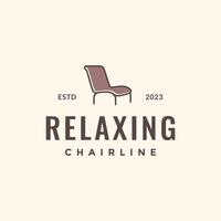 relaxant chaise sommeil bassin meubles moderne minimal coloré branché logo conception vecteur icône illustration