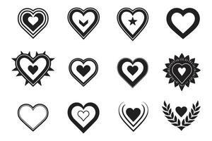 ancien cœur logo dans moderne minimal style vecteur