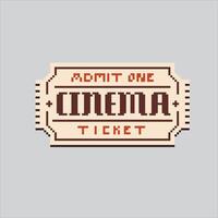 pixel art illustration billet. pixélisé cinéma billet. cinéma théâtre billet pixélisé pour le pixel art Jeu et icône pour site Internet et vidéo jeu. vieux école rétro. vecteur