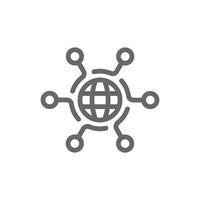 gris numérique technologie, social réseau, global connecter, Facile affaires logo. icône sur blanc Contexte vecteur