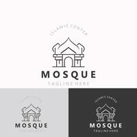 mosquée logo conception, Facile islamique architecture, emblème symbole islamique centre vecteur modèle