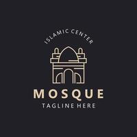 mosquée logo conception, Facile islamique architecture, emblème symbole islamique centre vecteur modèle