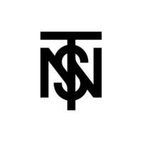 initiale monogramme lettre tsn nts logo conception vecteur