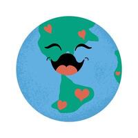 kawaii dessin animé planète. international mère Terre journée illustration. vecteur
