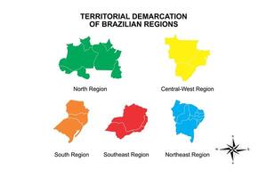 ensemble vecteur carte Régions de Brésil sur blanc Contexte