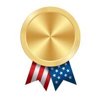 d'or prix sport médaille avec Etats-Unis rubans et étoile vecteur