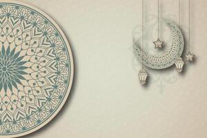 une Contexte islamique papier Couper de avec arabe style ornement sur une beige Contexte vecteur