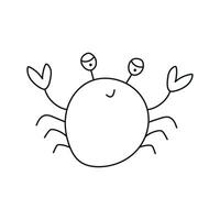 crabe. vecteur illustration dans griffonnage style