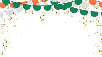 bannière modèle nationale Indien vacances conception ou Irlande avec bruant guirlande drapeau confettis ruban vecteur