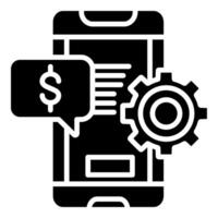 financier La technologie icône ligne vecteur illustration