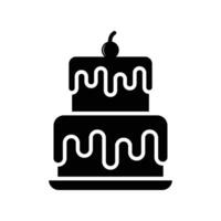 anniversaire gâteau icône vecteur conception modèle dans blanc Contexte