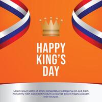 rois journée vecteur modèle bien pour célébratiob usage. Amsterdam rois journée. plat Roi couronne conception. vecteur eps dix.