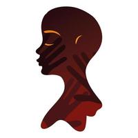 silhouette femme africaine vecteur