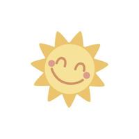 icône d'été soleil dessin animé image isolée et plate vecteur