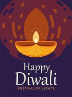 joyeux diwali lumières festives vecteur