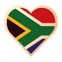 coeur avec le drapeau de l'afrique du sud vecteur