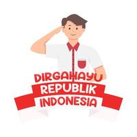 illustration de dirgahayu republik Indonésie vecteur
