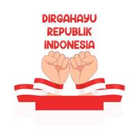 illustration de dirgahayu republik Indonésie vecteur