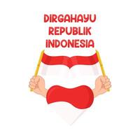 illustration de dirgahayu republik Indonésie vecteur