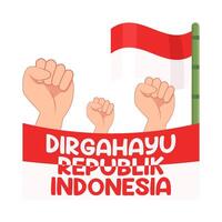 illustration de dirgahayu republik Indonésie vecteur