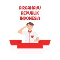 illustration de dirgahayu republik Indonésie vecteur