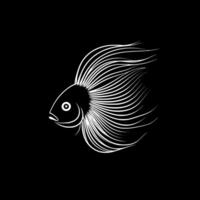 poisson-ange, minimaliste et Facile silhouette - vecteur illustration