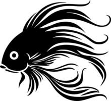 poisson ange - noir et blanc isolé icône - vecteur illustration